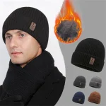 Men's Unisex Beanie Hat Winter Hats Beanies Skull Cap Knit Hat Black Dark Navy Polyester Knitted Cozy Daily Wear Going out Solid / Plain Color Warm 20 - Image 2