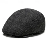 Men's Flat Cap Ascot Hat Newsboy Hat Black Brown Woolen Fashion Casual Street Daily Plaid / Check Adjustable Sunscreen Breathable 2025