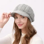 Women's Slouchy Beanie Hat Beret Hat Home Daily Holiday Solid / Plain Color Knit Casual Nordic Style Casual / Daily 1 pcs 2025 - Image 3