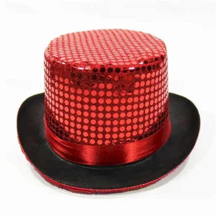 Men's Kentucky Derby Hat Sun Hat Party Hat Sillver Gray Black Polyester Sequins Fashion Casual Daily Saint Patrick Day Solid Color Sunscreen Breathabl