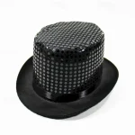 Men's Kentucky Derby Hat Sun Hat Party Hat Sillver Gray Black Polyester Sequins Fashion Casual Daily Saint Patrick Day Solid Color Sunscreen Breathabl - Image 6