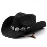 Women's Cowboy Hats Metal Carving Band Western Hats 2025