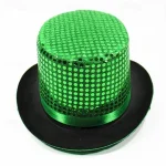 Men's Kentucky Derby Hat Sun Hat Party Hat Sillver Gray Black Polyester Sequins Fashion Casual Daily Saint Patrick Day Solid Color Sunscreen Breathabl - Image 2