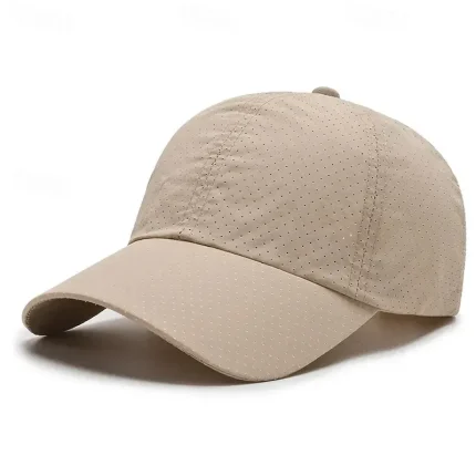 Men's Baseball Cap Sun Hat Trucker Hat White khaki Polyester Fashion Casual Street Daily Plain Adjustable Sunscreen Breathable 2025