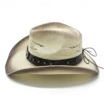 Men's Sun Hat Cowboy Hat Fedora Trilby Hat White Black / White Straw Rope Vintage Style Fashion 18th Century State of Texas Daily Theme Party Solid / - Image 5