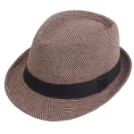 Men's Fedora Hat Panama Hat khaki Light Grey Cotton Streetwear Stylish 1920s Fashion Outdoor Daily Going out Graphic Prints Sunscreen 2025 - Image 6